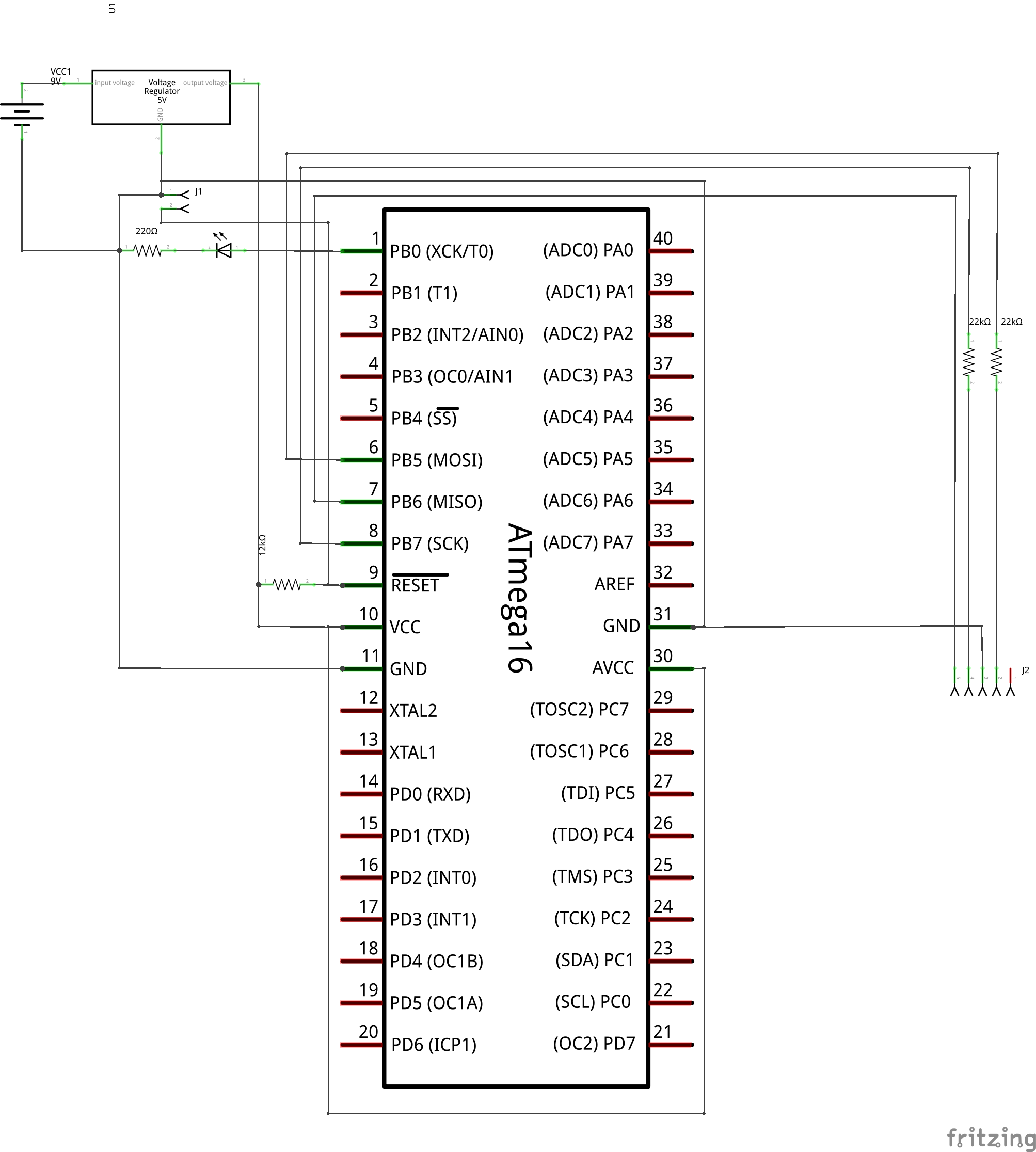 AVR Programming Simplified Schematic